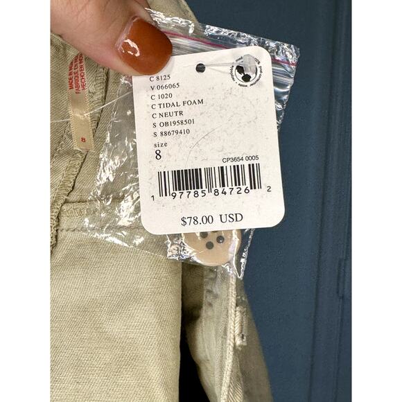 Free People NWT Pleated Khaki Short sz8 - Picture 6 of 7